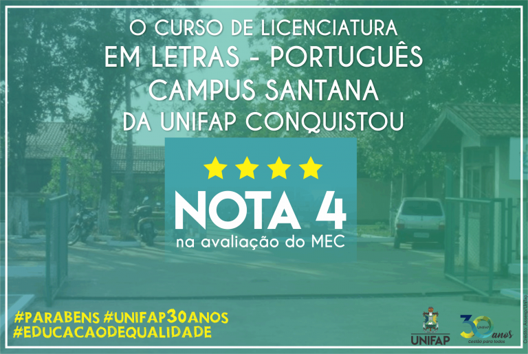 Licenciatura em Letras-Português do Campus Santana recebe nota 4 no MEC