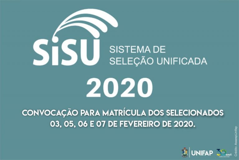 Convocação para matrícula dos candidatos do SISU 2020
