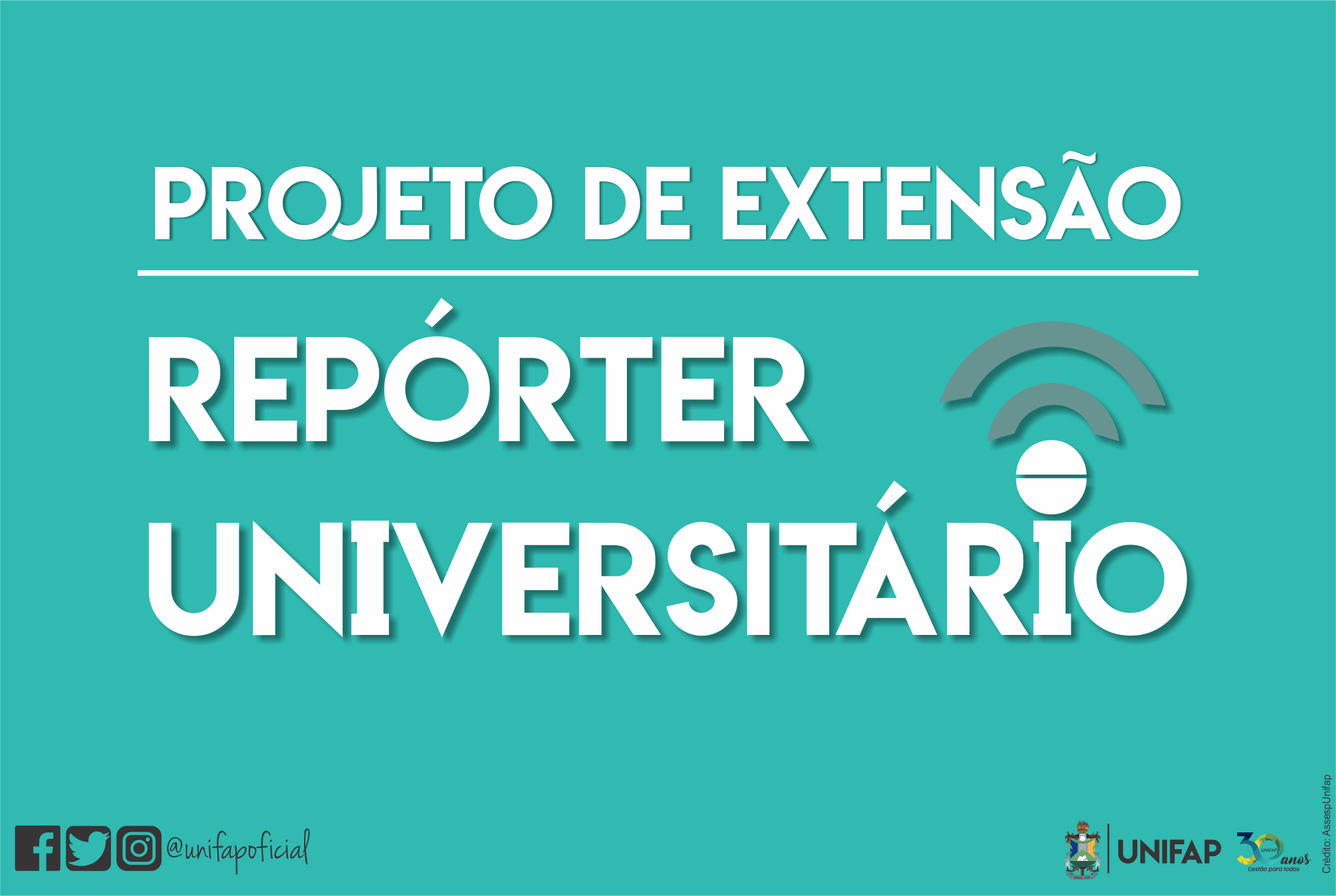 Começaram as inscrições para o estágio voluntário no Projeto de Extensão Repórter Universitário Tv Web do curso de Jornalismo