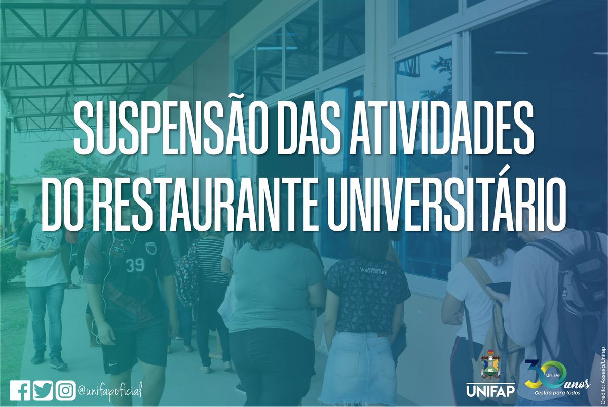 Coronavírus – Restaurante Universitário suspende fornecimento de refeições