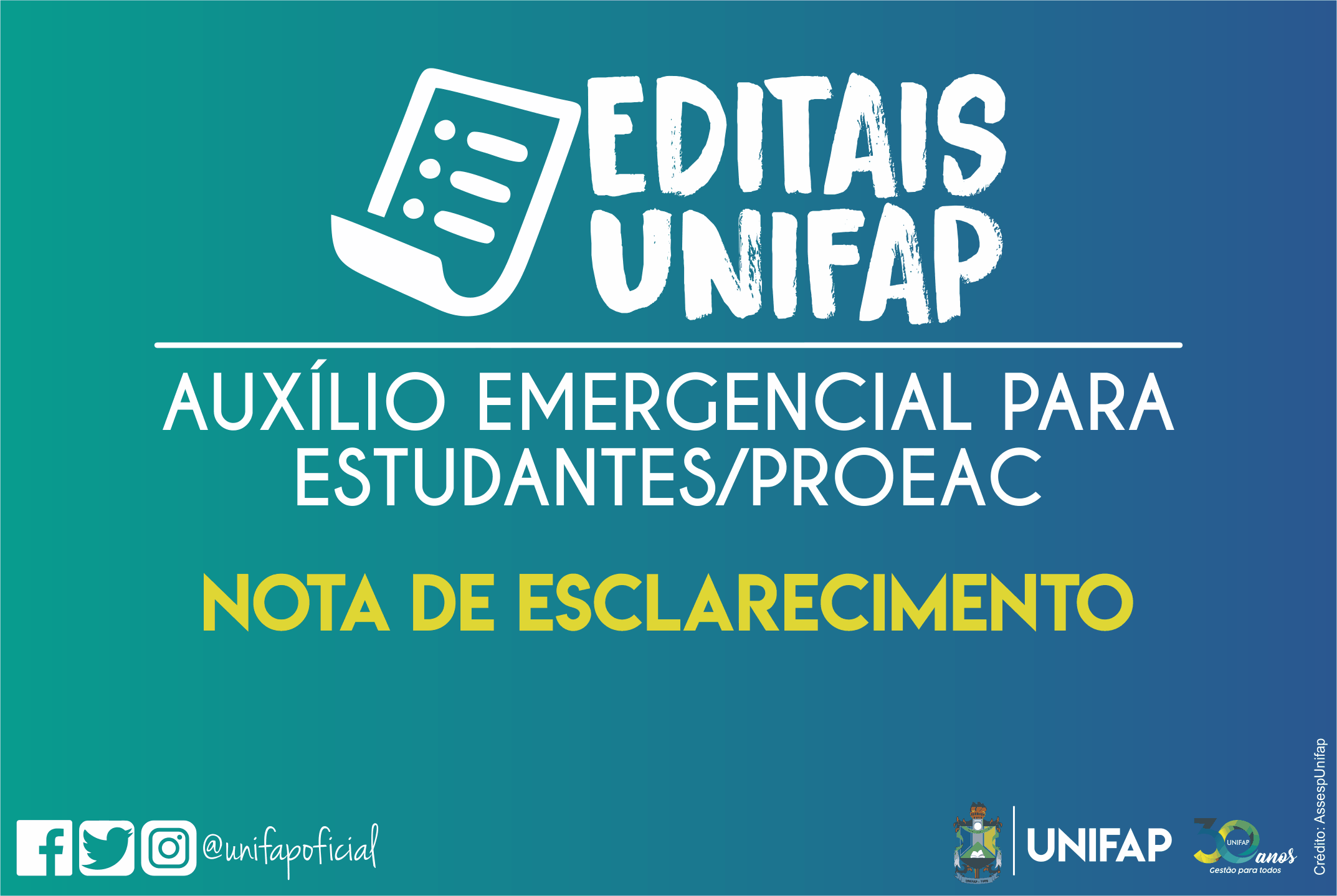 PROEAC/UNIFAP esclarece sobre veracidade dos procedimentos do Auxílio Emergencial