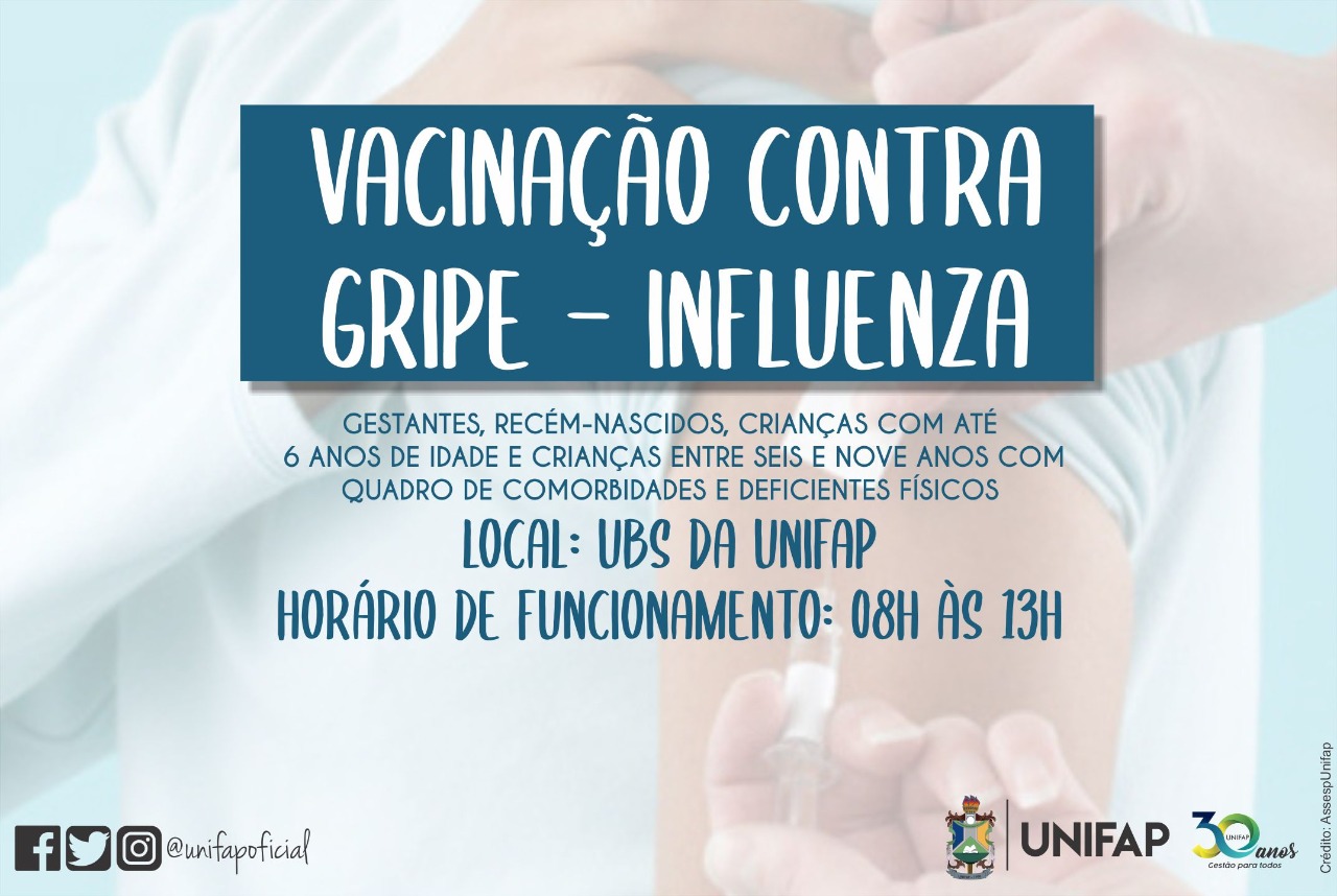 UBS-UNIFAP disponibiliza vacina contra gripe para gestantes e crianças