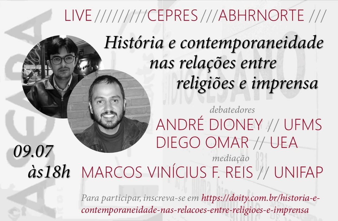 Abertas inscrições para live do CEPRES sobre relações entre religiões e imprensa