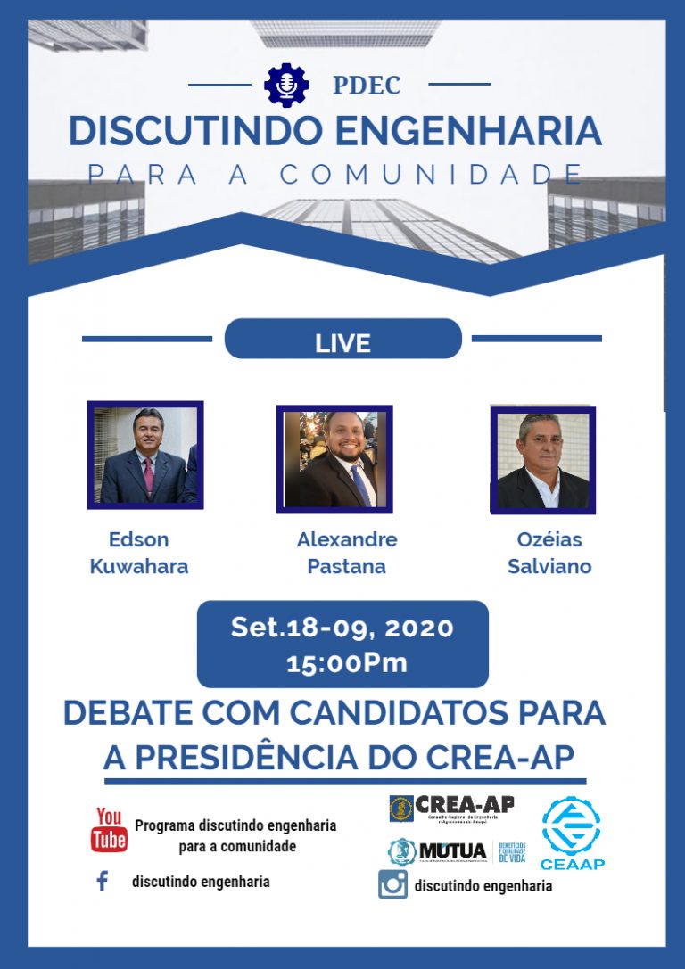 Programa ‘Discutindo Engenharia’ realizará debates com candidatos à presidência do CREA-AP