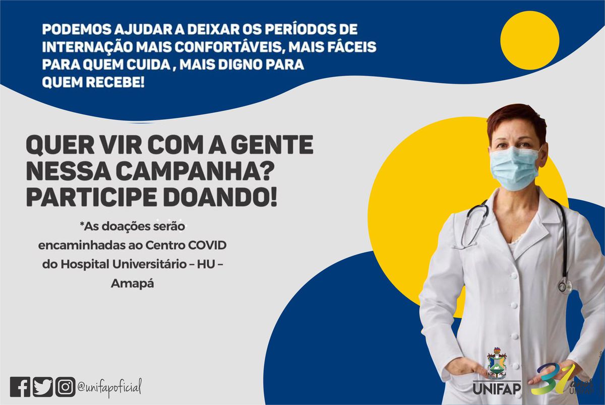 Campanha promovida pelo Grupo REAC da UNIFAP visa arrecadar produtos para pacientes internados com Covid-19