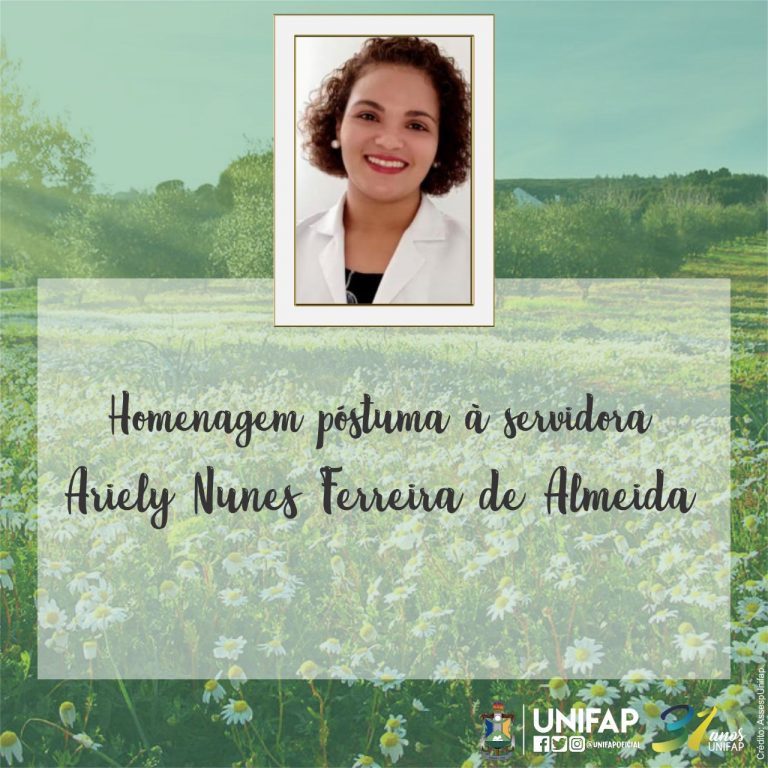 Nota de pesar pelo falecimento da professora Dra. Ariely Nunes Ferreira de Almeida