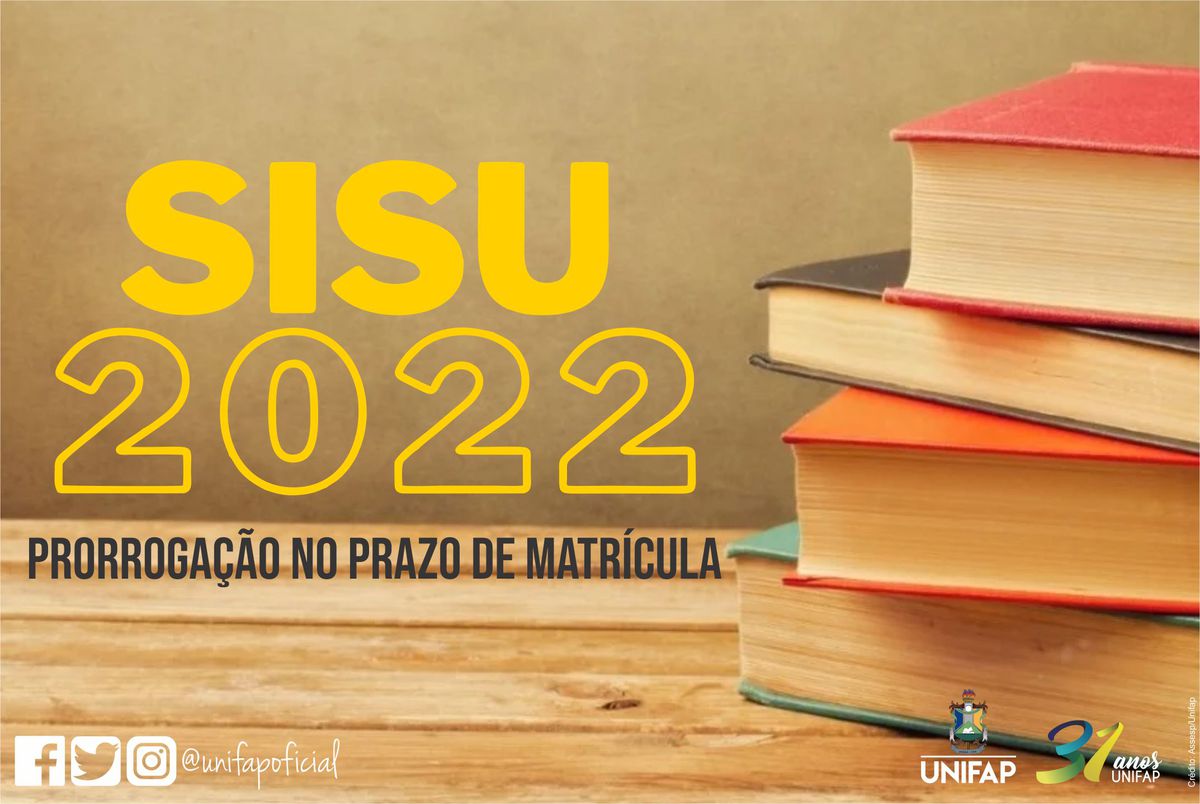 Prorrogação do prazo de matrícula para candidatos do SiSU 2022