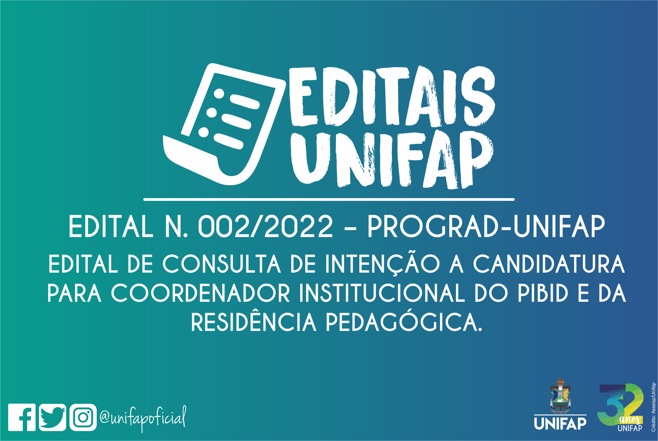 UNIFAP lança edital de consulta a candidatura para coordenador PIBID e da Residência Pedagógica