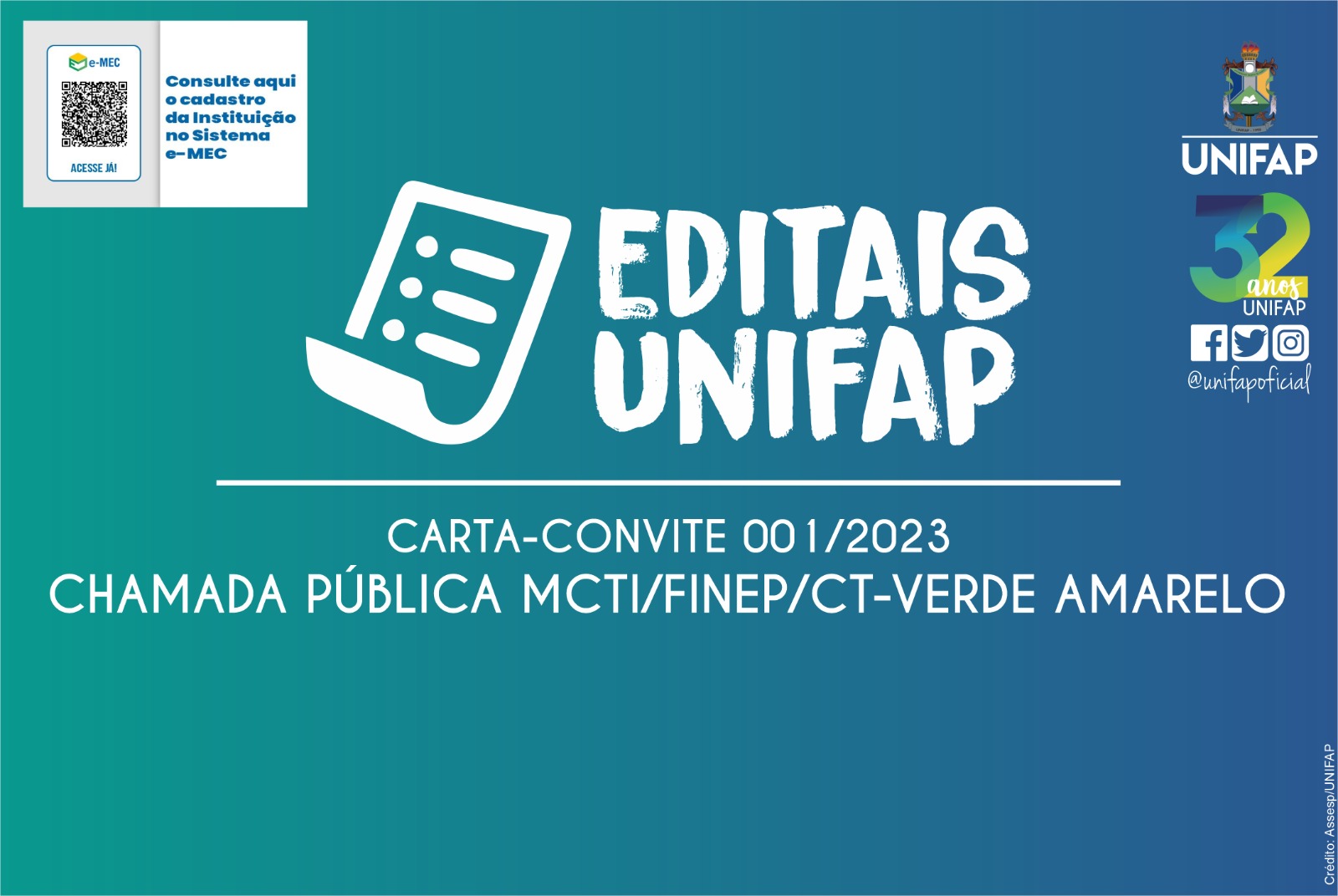 DPQ/Unifap publica Carta Convite para pesquisadores da Instituição