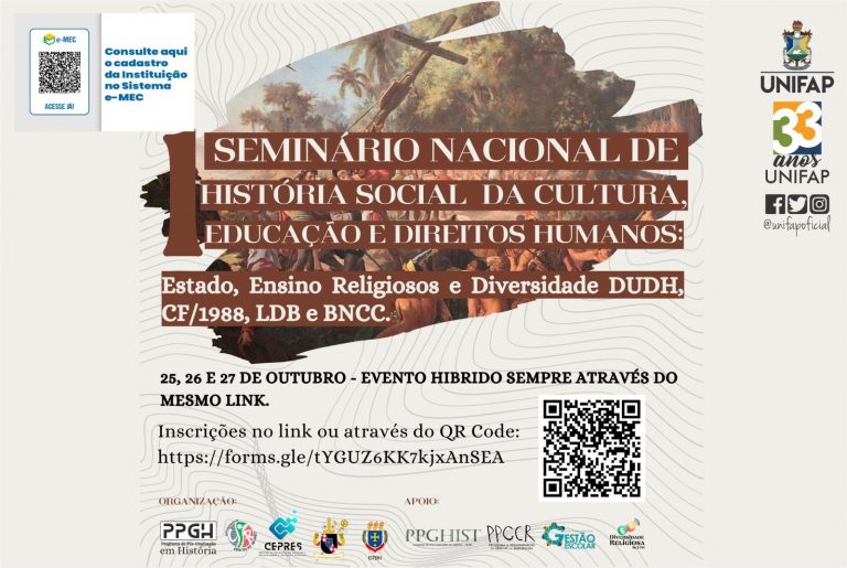Seminário aborda história social da cultura, educação e direitos humanos