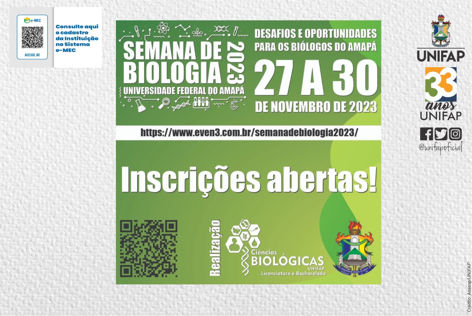 Semana de Biologia debate sobre os desafios e oportunidades dos biólogos no AP