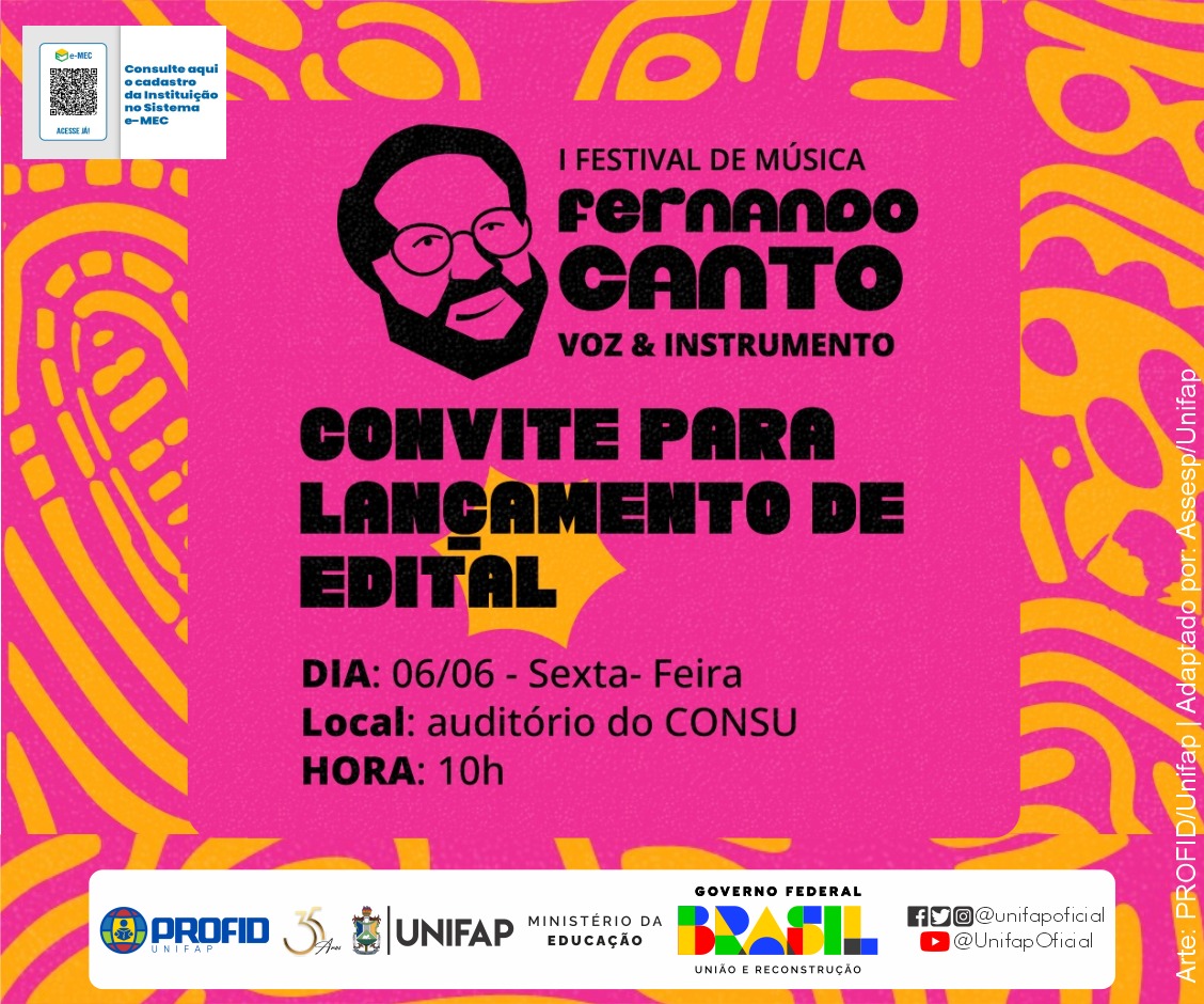 Você está visualizando atualmente Profid lança edital para inscrições no I Festival de Música Fernando Canto